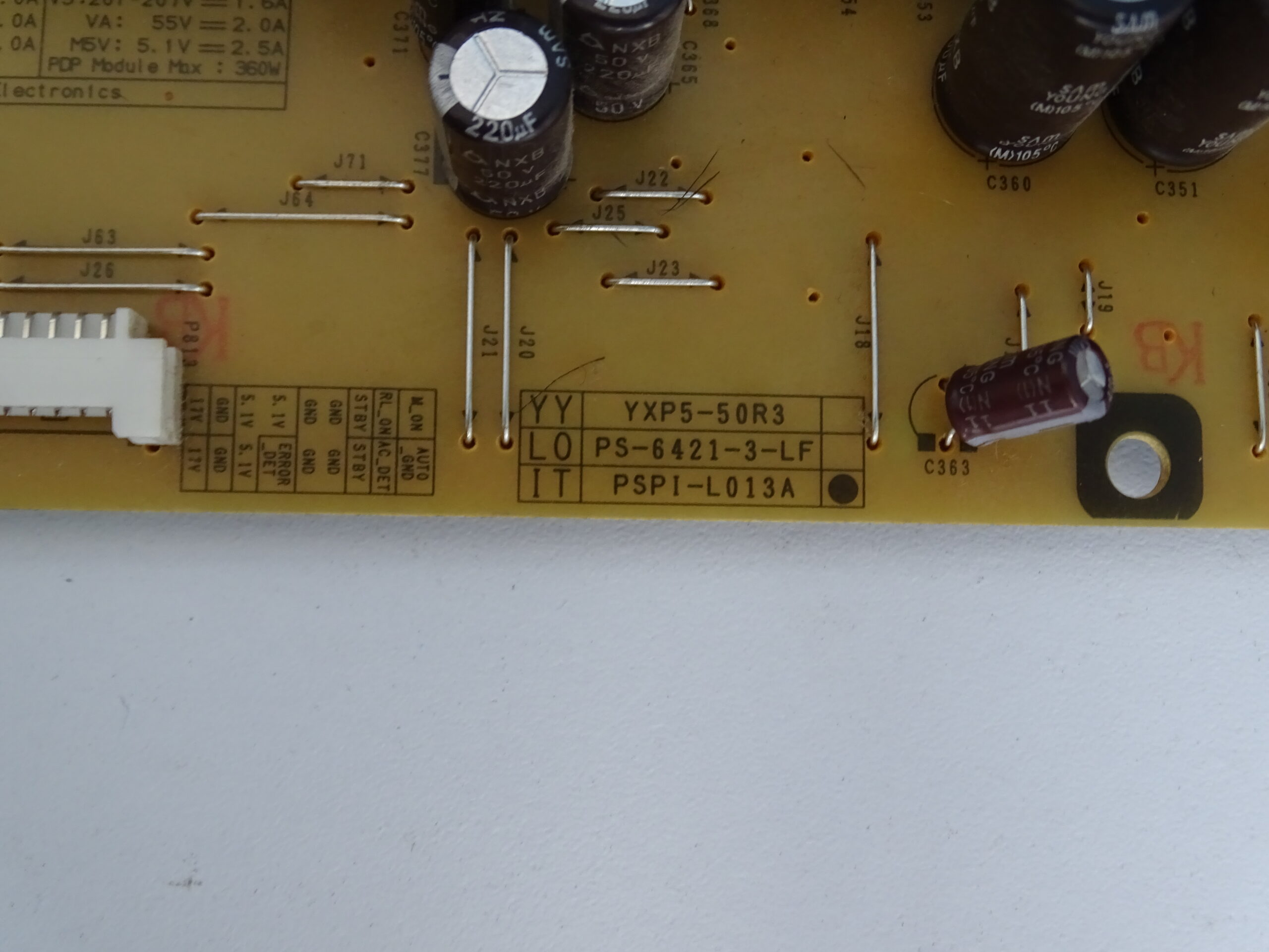 FUENTE LG 50PT350 Reparación de pantallas a domicilio CDMX y Edo. Méx.